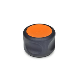 GN 624 Manopole di regolazione, plastica, boccola in acciaio, Softline Colore della calottina: DOR - Arancio, RAL 2004, finitura mat