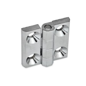 GN 237 Cerniere, lega di zinco pressofusa / alluminio Materiale: ZD - Lega di zinco pressofusa<br />Tipo: A - 2x2 fori alesati per viti a testa svasata<br />Finitura: CR - Cromato