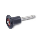 Broches à billes, poussoir inox AISI 303, bouton plastique