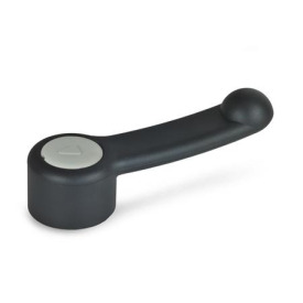 GN 623.5 Leve di manovra, plastica, boccola boccola acciaio INOX Colore della calottina: PGR - grigio con freccia, RAL 7035, finitura matt
