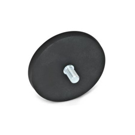 GN 51.3 Haltemagnete mit Gewindezapfen, mit Gummiummantelung Farbe: SW - schwarz